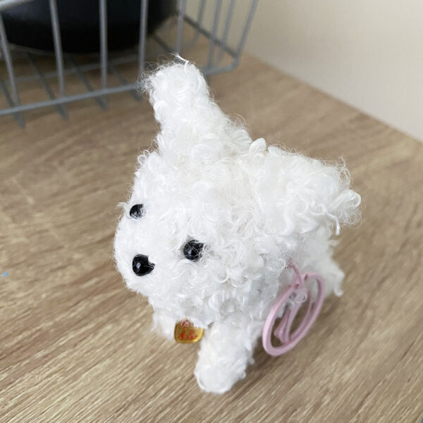 White Puppy Keychain, Wth Black Collar