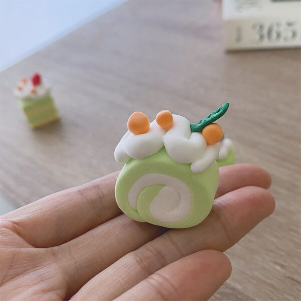 Matcha Cake Set,Miniature Food Decoration,Doll House Toy