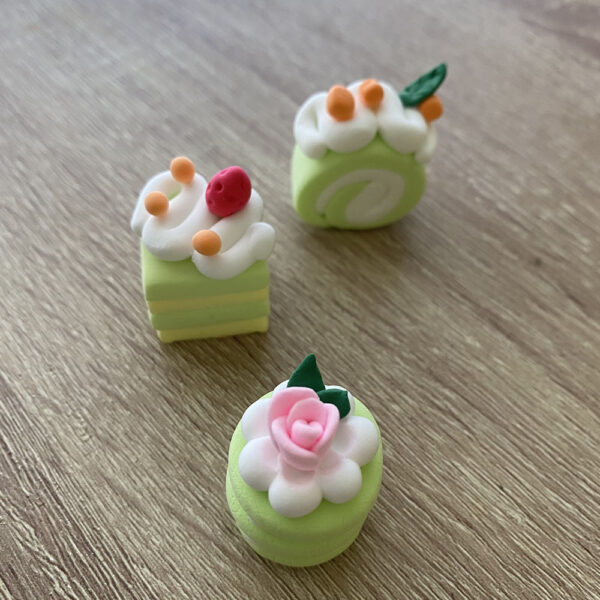 Matcha Cake Set,Miniature Food Decoration,Doll House Toy