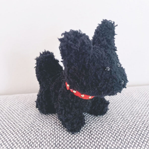A Black Puppy with Pointy Ears