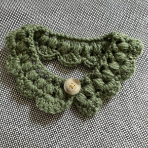 Crochet Pet Collar - Dark Green