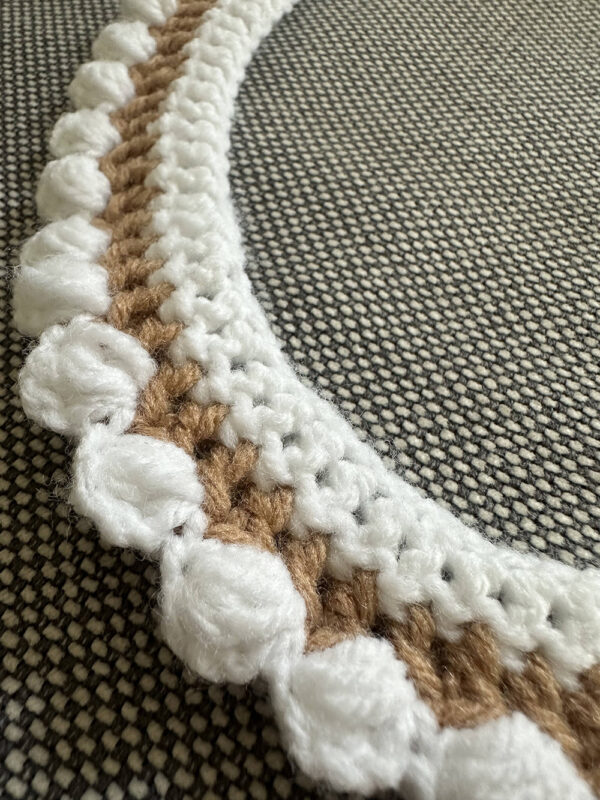Crochet Pet Collar - Brown & White